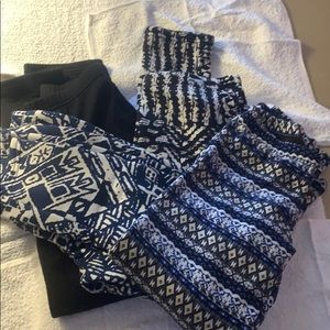 Lot of 4 Docele fur lined leggings